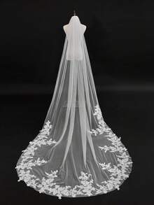 1pc 3 Meters Length Bridal Veil With Metal Comb, Forest Style Wedding Veil For Bride, Suitable For Wedding, Party, Halloween, Valentine's Day Gift Fall Clothes For Women