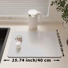 1 件纯色滴干垫，防滑吸水耐磨咖啡机垫，柔软硅藻土排水垫，排水垫，咖啡垫，酒吧餐厅垫，宠物垫，餐具垫，浴室垫，餐桌装饰台面垫，家庭厨房用品