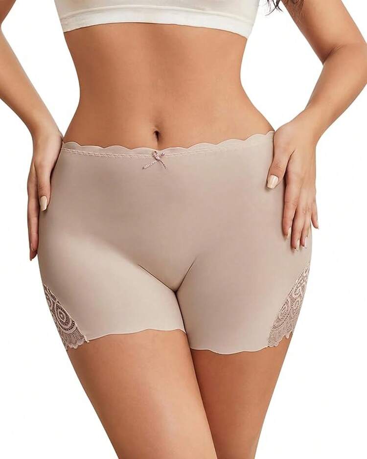 Women's Seamless Boyshorts Soft Stretch Underwear - Dark Nude - View 4