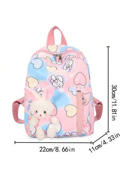 Cute Rabbit Kindergarten Schoolbag Female Preschool Girl Ultra-Lightweight Burden Reduction Cartoon Fashion Spine Protection Backpack Back-To-School Season Handbag Bag 2025 Vintage Bag