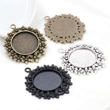 4pcs 25mm Inner Size Multi-Styles Pendant Cabochons Blank Base Setting Bezel Tray DIY Jewelry Making Accessories Findings For Necklace Keychains - Pendant Blank Base Setting - View 3