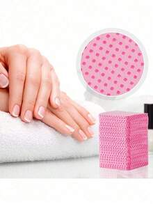 1000/400/200pcs Lint-Free Nail Cleaning Wipes, Nail Polish Remover Pads, Eyelash Extension Cleaning Wipes, Soft Non-Woven Acetone Remover Pads, For Nail Preparation And Gel Polish Removal - Pink - View 3