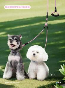 1pc Pet Wavy Dual-Ended Leash, Detachable And -Free, Suitable For Walking Two Dogs Simultaneously
