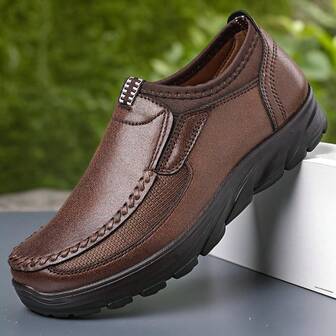 男士休闲运动鞋乐福鞋一脚蹬平底鞋，防滑透气登山鞋，耐用，适合送给父亲的礼物