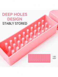 1pc 5.31-Inch ABS Material Nail Drill Bit Holder, Dust-Proof Display Storage Box, 30-Hole Nail Art Tool (Drill Bits Not Included)