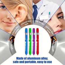 2pcs/3pcs Medical Pen Light, Reusable LED Medical Pen Flashlight With Pupil Scale Measuring Tape And Ruler For Nursing Students, White Light, Warm Light For Nurses, Students, Doctors Daily Use Pocket Nurse Aluminum Pen Light ,Dry Battery Power Supply(Batteries Not Included),Birthday Gifts, Graduation Season Gifts