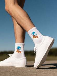 1/5 Pairs Men's & Women's Anti-Odor & Sweat-Wicking Graffiti Mid-Calf Socks - Rugby Print Series(Flame Shield,Lettering, Football), Comfortable & Breathable, Perfect For Daily & Outdoor Sports Hiking Use, Suitable For All Seasons Spring, Summer, Autumn & Winter Hiking, Back To School, Halloween & Christmas Xmas, Fall