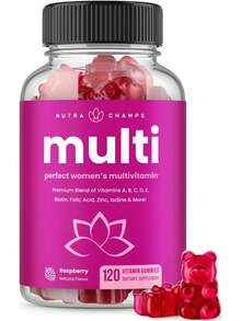 NutraChamps Multivitamin For Women, 120 Count, Vitamins A, B, C, D, E, Biotin, Folic Acid, Womens Gummy Multivitamins, Chewable Daily Multi Gummy Vitamins For Women - 120 chiếc (Gói 2 chiếc) - Xem 7
