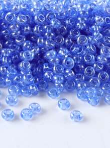 GO2CJBEADS 10 جرام متعدد الألوان حبيبات زجاجية دائرية بقطر 2 مم بخط فضي للاستخدام في صناعة الأساور DIY