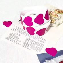 500张/卷心形纯色标签贴纸，紫色、红色、蓝色、粉色、绿色和金色，柔和的马卡龙色调。非常适合用作礼品标签、信封封口、派对装饰、文具点缀和烘焙装饰。