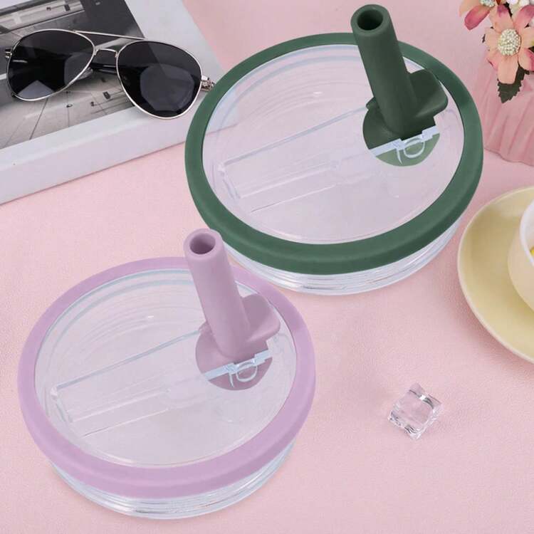 2PCS 30Oz Tumbler Flip Straw Lid Replacement Spill Proof Reusable Tumbler Cover Splash Resistant Straw Cap For 30oz - Light Blue - View 8