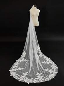 1pc 3 Meters Length Bridal Veil With Metal Comb, Forest Style Wedding Veil For Bride, Suitable For Wedding, Party, Halloween, Valentine's Day Gift Fall Clothes For Women