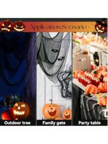 1pc Halloween Gauze Stretch Cobweb Black/ White/Red For Haunted Houses Halloween Party Scene Home Bar Haunted House Decor Horror Prop