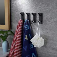 Timotech Ganchos Adhesivos para Pared, Ganchos de Baño, Gancho para Toallas, Ganchos Adhesivos de Pared para Toallas, Abrigo,, Toallas para Baño, Cocina, 4 unidades de Acero Inoxidable. (Negro) - Negro - Ver 9