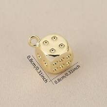 3个DIY铜锆石骰子数字吊坠，适用于任何手链或项链