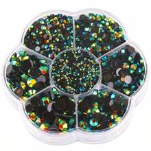 5000pcs/Box, 2mm 3mm 4mm 5mm 6mm, 5 Sizes, Silver Base Crystal Beads Stones,Flower Shape Box Packed, Round Flatback Rhinestones Multi Colors Crystal Gems Non HotFix DMC Jewelry Beads Glass Stones Diamond 3D Pattern Design Accessories Glitter Manicure Decal Decorations For Clothes,Bag,Shoes,Cups,Phone Covers,Handicrafts,Diy Trim.