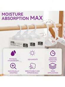 20 de saci de dezumidificator cu clorură de calciu de înaltă eficiență, neelectrici, desicant și dezodorizant pentru dulapuri, subsoluri și zone de depozitare