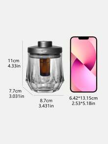 ellestfun 1pc USB 5V Glass Metal Waterless Essential Oil Diffuser, Micro-Porous Aromatherapy Humidifier, Home Hotel Office Use, Metal Enclosure Design - Grey - View 4