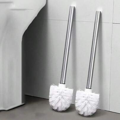 1 escova sanitária com cabo longo, que pode limpar todos os cantos do vaso sanitário, perfeita para limpeza do banheiro.