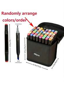 24/30/36/40/48/60/80/100/120/168 Colors Double Tip Art Marker Sets Professional Permanent Sketch Marker Pen For Art Drawing Painting Sketching Calligraphy Journal Planner Comics Design School Supplies Gift For Halloween School Supplies,Back To School