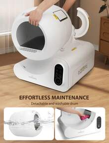 Nobelza Self Cleaning Cat Litter Tray, 70L Extra Large Automatic Cat Litter Tray APP Control, Smart Robot Litter Box For Multiple Cats, Triple Odour Control, Includes Trash Liner, Protection - UK Plug(220-240V) - View 9