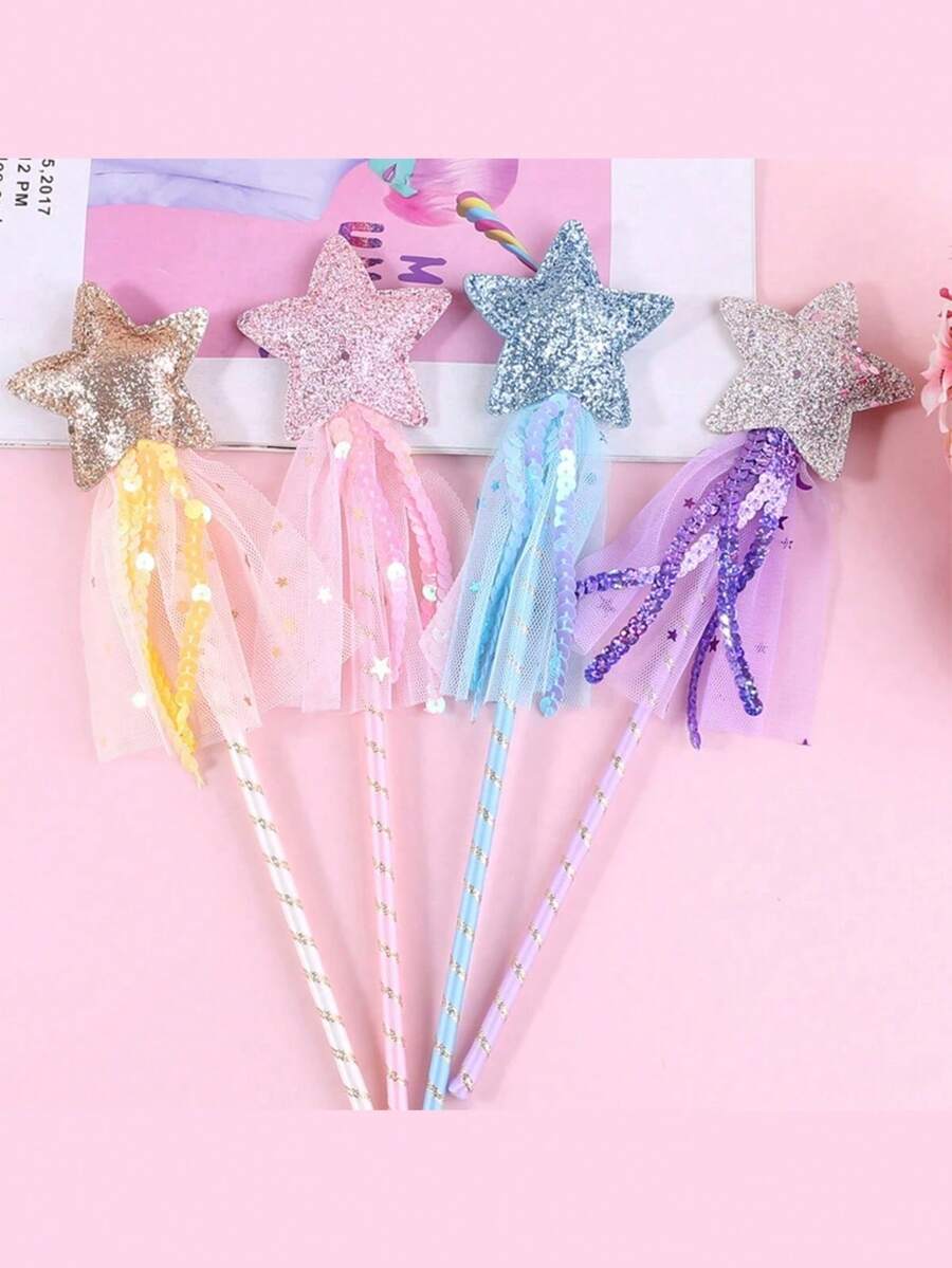 1 Đũa thần, Đũa thần tiên sao ma thuật, Đũa thần tiên sao Đũa thần công chúa thiên thần cho tiệc sinh nhật đám cưới Giáng sinh Cosplay, Đạo cụ trang phục Halloween, Cos - Nhiều màu - Xem 1