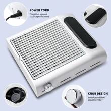 Nageldammsugare: Supertyst dammsugare, återanvändbart filter, stark sugkraft, lågt ljud. Nagelkonstverktyg