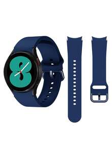 20mm/22mm 硅胶表带兼容三星 Galaxy Watch 7 FE 6 5 4 40mm 44mm / Watch 5 Pro 45 44mm / Watch 6 43mm 40mm 44mm / Watch 4 Classic 46mm 40mm 44mm,海军蓝色男女表带,户外运动瑜伽健身防水防汗硅胶表带,易于安装和拆卸,手表,手表 - 藍色 - 查看 9