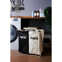 Lyor Polyester Laundry Basket With 2 Compartments - 彩色 - 查看 5