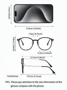 1 Pair Men's 2025 Daily Wear Round Frame Retro Personalized Fashion Non-Prescription Glasses, Suitable For Computer Office, Decoration, Daily Outfit
