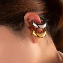 1 Pair Women's Ear Clip Set Retro Style Simple Design No Piercing Daily Matching Ear Clip - Gold - View 2