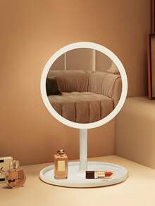 1 pieza Espejo de maquillaje LED con 3 colores, regulable al tacto, carga USB, espejo de tocador portátil para dormitorio, residencia universitaria, sala de vestir