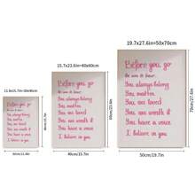 1pc Preppy Y2K Dorm Affirmation Poster, Decor Dorm Room Sign Graduation Gift, Positive Quote Wall Art For College Room Decor, Pink Canvas Print, Motivational Wall Decor For Bedroom, Classroom, Dorm Essentials, Dorm Essentials College Room