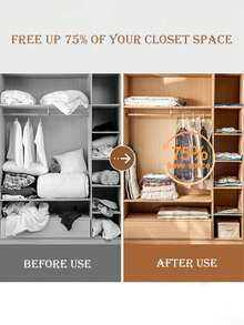 5/4/1pc透明旅行真空收纳袋，大容量PVC真空密封袋，便携式防水真空压缩袋，防蛀防霉真空收纳袋，夏季衣服真空密封袋，多功能家用收纳袋居家衣物整理，可用于床上用品、外套、衬衫、毛毯、裤子、内衣等。