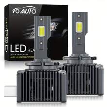 TOAUTO D系列D3S LED汽车大灯灯泡D1S D2S D4S D5S D8S涡轮灯30000LM 6000K 100W汽车灯即插即用 - 白色 - 查看 2