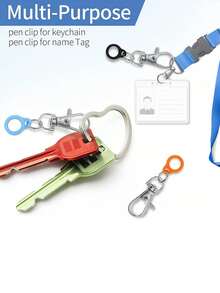 1/3/5/10 件，彩色笔筒夹，硅胶手柄，金属龙虾扣附件，用于护士徽章卷轴和挂绳，返校