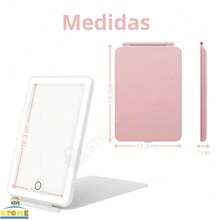 Rechargeable LED Makeup Mirror Portable Folding 3 Lights Touch Modern - Màu hồng gỉ - Xem 2