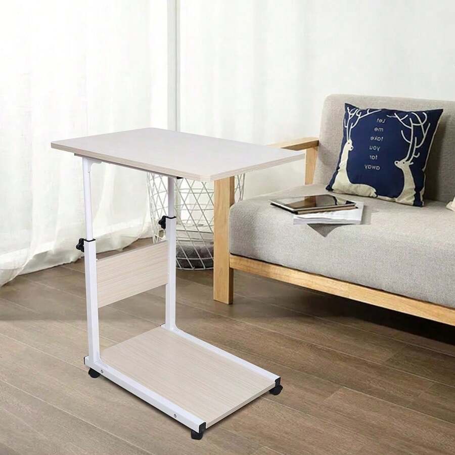 YUNRUX Mobile Side Table Sofa Table Height Adjustable Coffee Table Laptop Table+Wheels Side Table Bed Laptop Table Computer Table Height Adjustable
