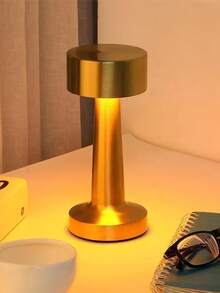 1pc Portable LED Desk Lamp, Metal Material, 3-Color Touch Control Rechargeable Light, Suitable For Bedroom, Study, Bedside, Living Room, Office, Dorm, Bar, Party, Restaurant, Camping Decoration, Night Light, Bedside Lamp, Christmas Halloween Gift - Multicolor - View 5