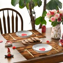 4 Stücke rustikale Holzmaserung Tischsets, 30,5 cm x 45,7 cm, strapazierfähige Polyester Tischsets, geeignet für Esszimmer Dekoration, Zuhause, Restaurant, Camping, Party - rechteckige maschinenwaschbare Tischsets