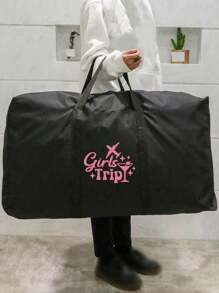 1 件可折叠旅行袋男女通用收纳袋，便携式女士手提包男士大容量行李袋，带飞机物品图案，多功能旅行配件，行李袋搬家袋牛津布，打包行李袋，搬家收纳袋，适用于宿舍、出租屋、学校宿舍、防潮防尘衣物被子收纳袋，返校用品袋，学校用品学校用品