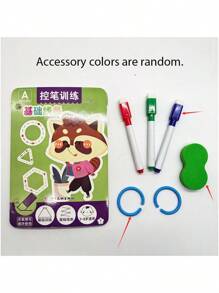 1 Set Reusable Educational Workbook With 2 Pens And 1 Eraser Board - Perfect For Children Drawing And Control Training, 2025 New Year Gifts, Christmas Gifts