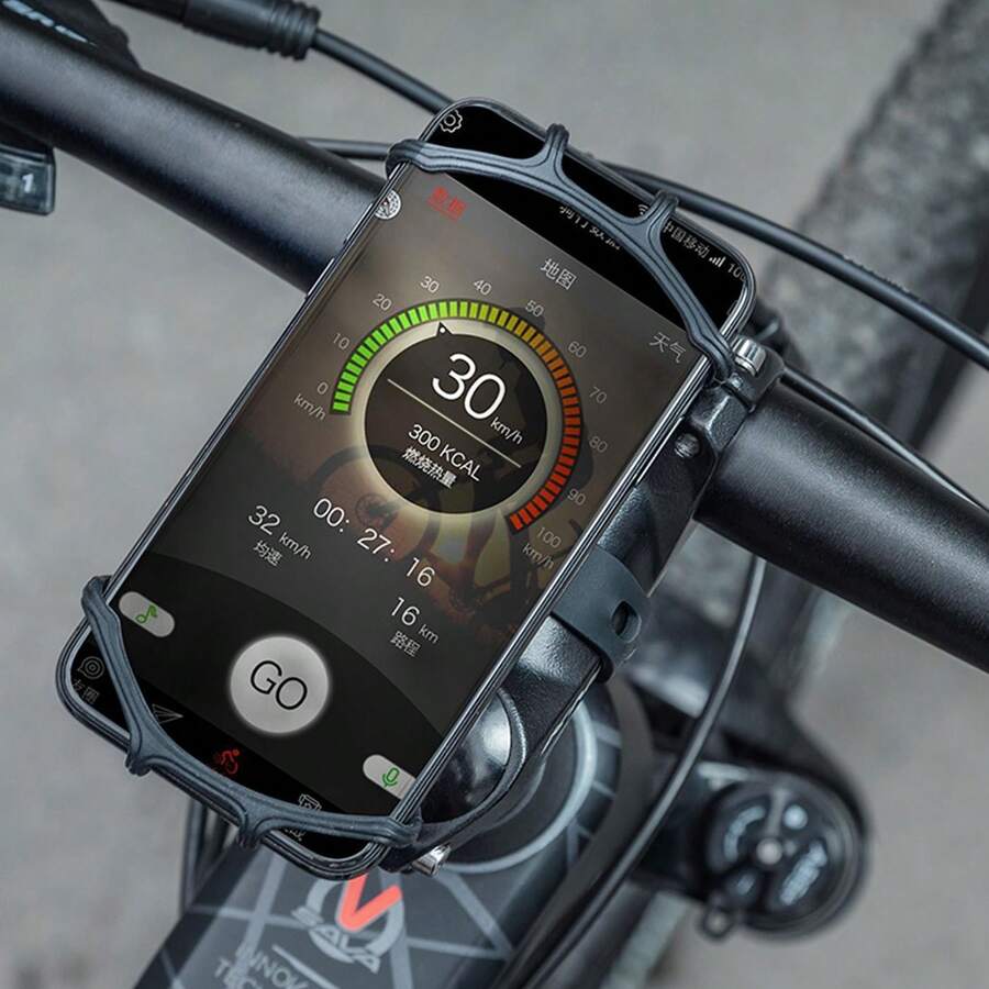 1 件硅胶自行车/摩托车手机支架，自行车手机导航安装支架 - 彩色 - 查看 1