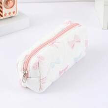 pieza de hermoso estuche de lápices de una sola capa con lazo, bolsa de almacenamiento con diseño de patrón floral, un imprescindible para la temporada de regreso a clases. - 1192-3 Pequeño - Ver 16