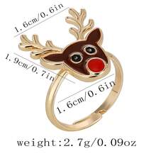1pc Funny Cartoon Christmas Reindeer & Snowflake Santa Adjustable Ring, Suitable For Gift, Holiday Celebration, Daily Wear, Great For Friends - Multicolor - View 15