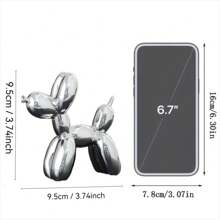 1pc Nordic Pink Electroplating Small Balloon Dog Resin Sculpture Decoration Indoor Home Decoration Creative Animal Small Sculpture Resin Crafts - Silver - View 8