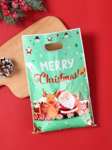 50 pièces Sac cadeau de Noël, sac en plastique Père Noël et renne, décoration de Noël joyeux, fournitures de fête de Noël, petits sacs cadeaux de Noël, sacs d'emballage pour petits articles, fournitures d'emballage de cadeaux pour rassemblement familial, fournitures d'emballage de cuisine, décoration extérieure de Noël, décoration du Nouvel An 2026, sac de décoration de cadeaux de Noël, faveurs de fête