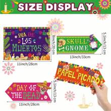 10 件亡灵节装饰板、亡灵节装饰、万圣节糖果骷髅盘、花园门廊迎宾、剪纸纸板、主题派对室内外装饰