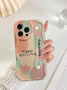 Cream Textured Transparent Painted Wrist Strap Shockproof Phone Case Compatible With Iphone 14, IPhone 14 Pro, IPhone 14 Pro Max, IPhone 13, IPhone 13 Pro, IPhone 13 Pro Max, IPhone 11, IPhone 11 Pro Max, IPhone 12, IPhone 12 Pro, IPhone 12 Pro Max, IPhone XR, IPhone 7/8, IPhone XS, IPhone 15, IPhone 15 Pro, IPhone 15 Pro Max, IPhone 16, IPhone 16 Pro, IPhone 16 Pro Max, Galaxy S24, A04, A12, A13, A14, A23, A24, A32, A33, A51, A52, A53, A54, A72, Redmi 9, Redmi 9A - Multicolor - View 3