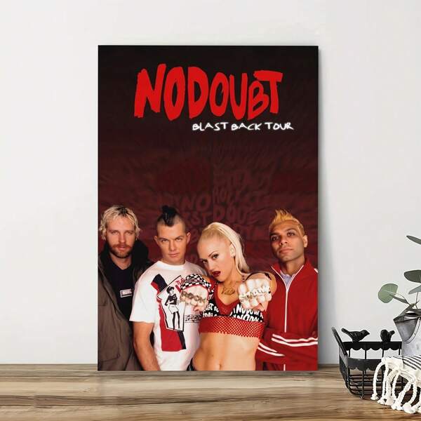 1 Piece Wall Art - Unframed Rock Band Poster With Black Background, Red And White Text, Suitable For Bedroom, Office, Living Room, Coffee Shop Decoration, Coffee Shop Wall Decoration | Modern Wall Art | Durable Print Quality, Wall Art